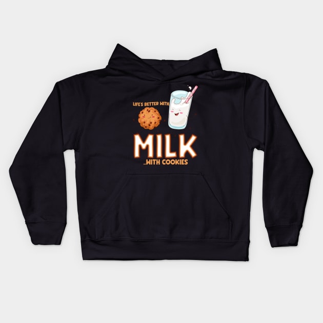 Life is better with milk Kids Hoodie by Emmi Fox Designs